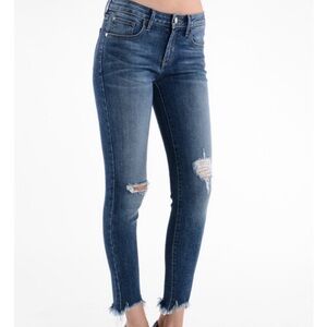 Just Black high waist distressed jeans. EUC dark wash